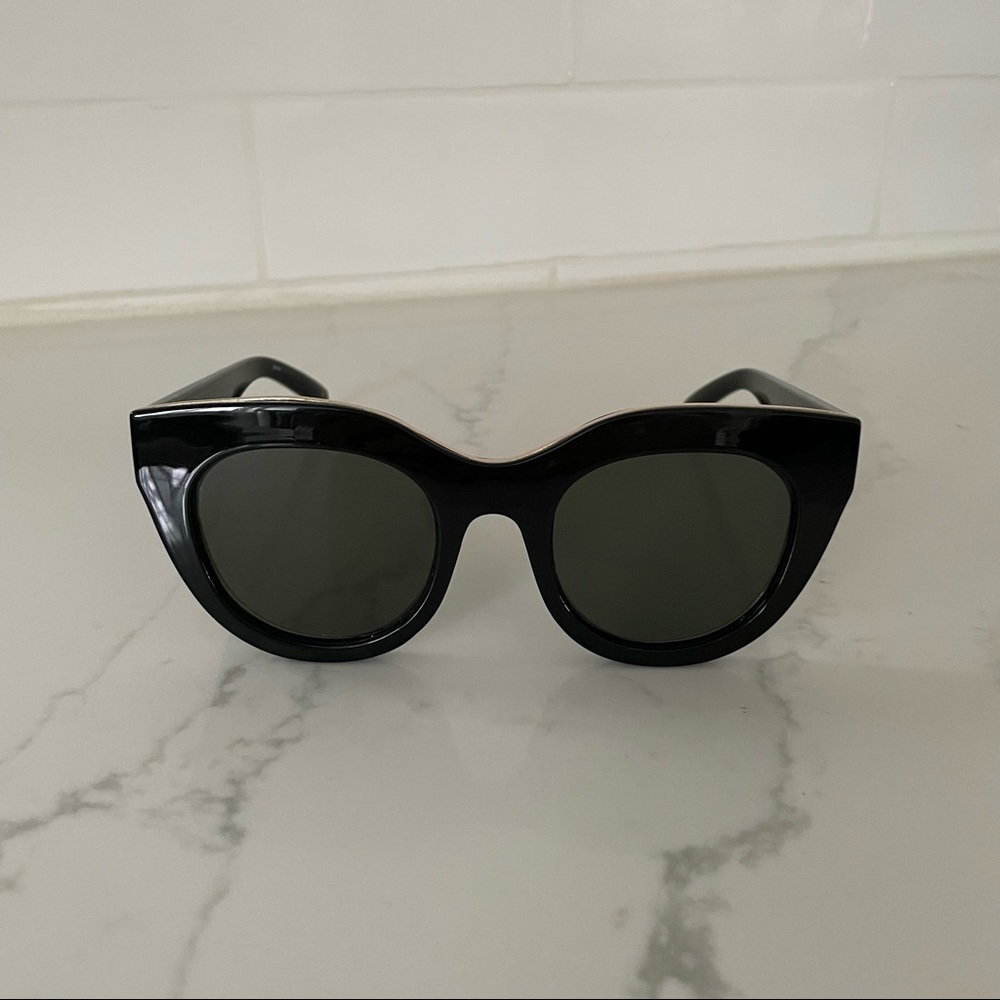 Le Specs Air Heart Black Sunglasses and Case - WORN TWICE